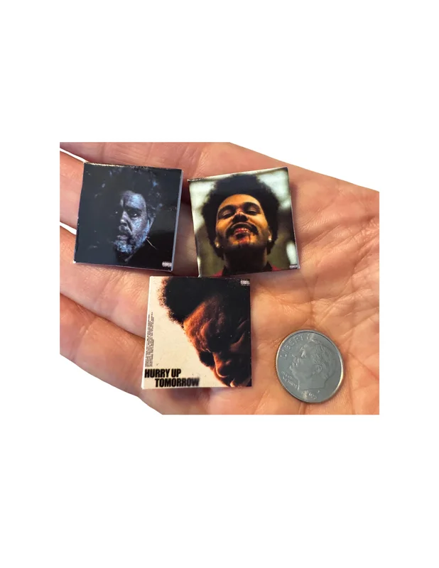 Miniature 1:12 Scale The Weeknd Vinyl Album Covers Mini Dollhouse Decor