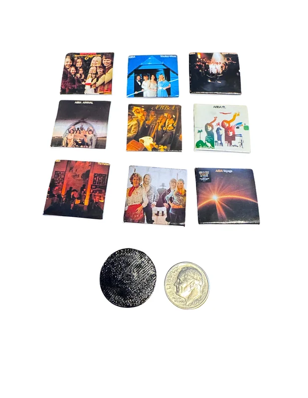 Miniature ABBA Vinyl Records  1:12 Dollhouse Scale