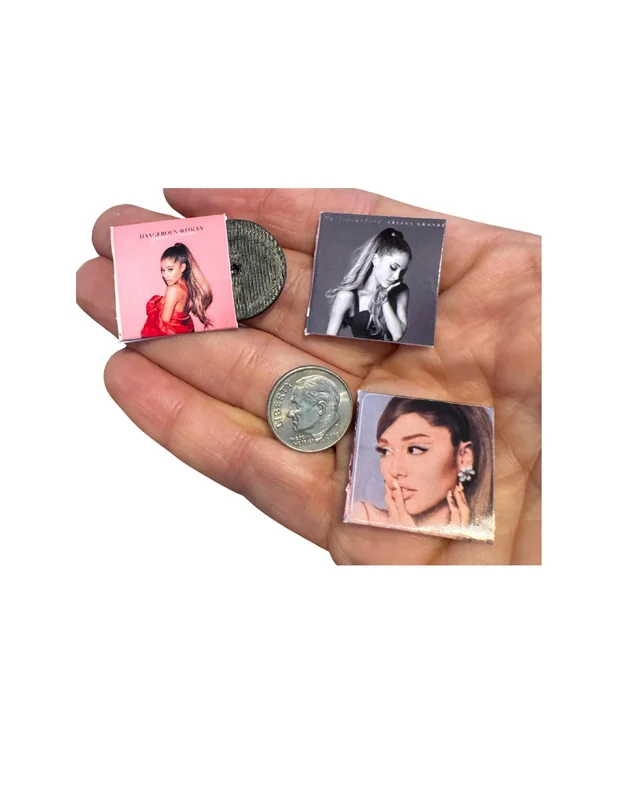 Miniature Ariana Grande Vinyl Records  1:12 Dollhouse Music Collection