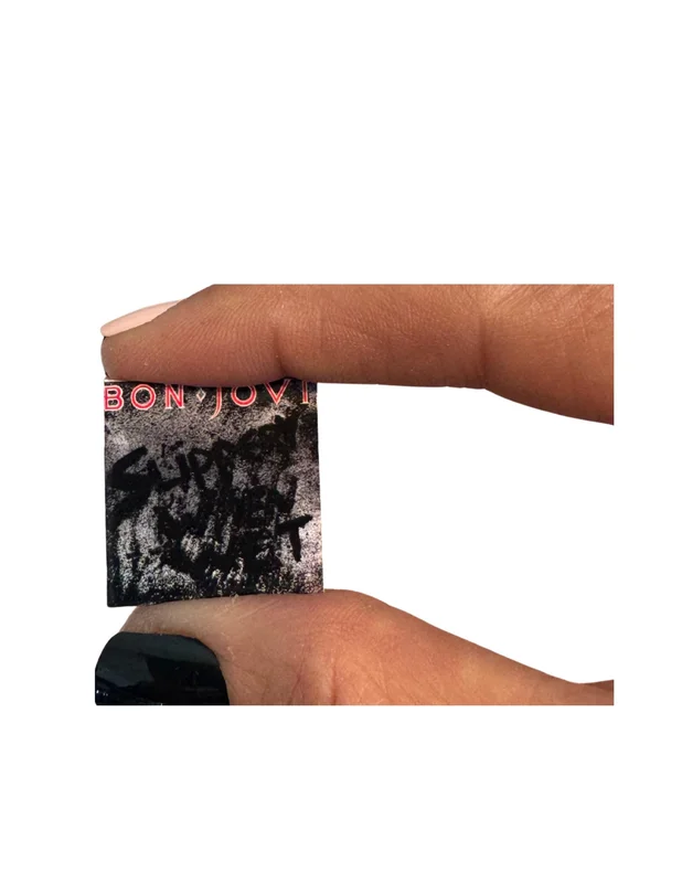 Miniature Bon Jovi Album Covers 1:12 Scale - Dollhouse Rock Decor