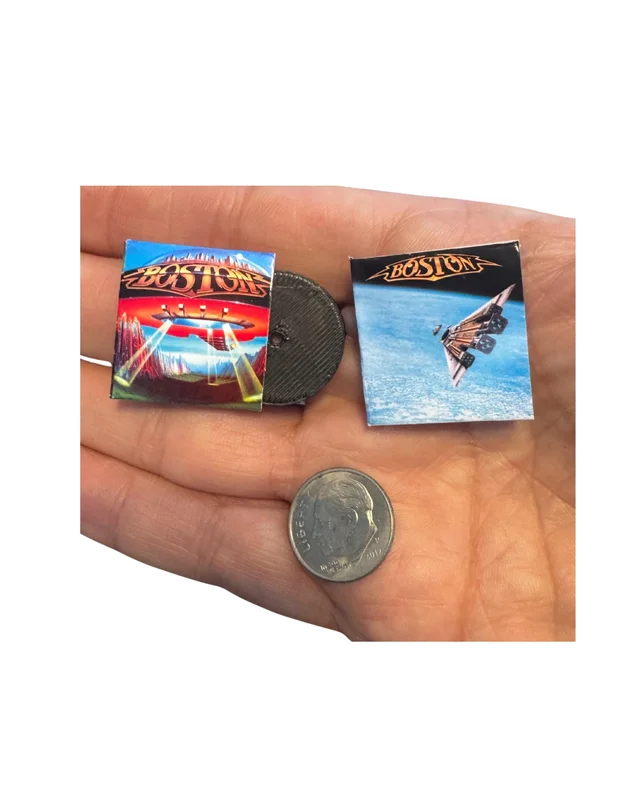 Miniature Boston Vinyl Record Album - 1:12 Scale Dollhouse Collectible
