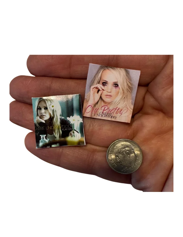 Miniature Carrie Underwood Vinyl Records | 1:12 Scale Dollhouse Collectible