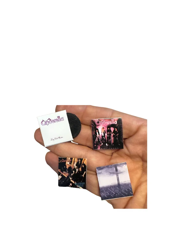 Miniature Cinderella Album Covers 1:12 Scale - 80s Glam Metal Hair Band Collectible