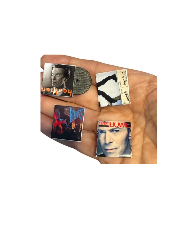 Miniature David Bowie Vinyl Record Set  1:12 Scale Dollhouse Decor