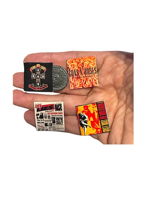 Miniature Guns N Roses Vinyl Records | 1:12 Scale Dollhouse Music Collectible