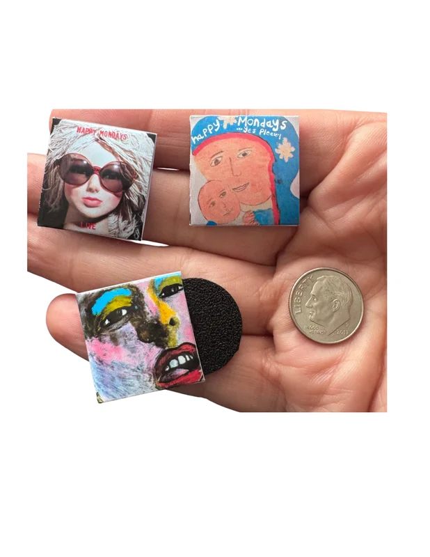Miniature Happy Mondays Vinyl Records  1:12 Dollhouse Scale