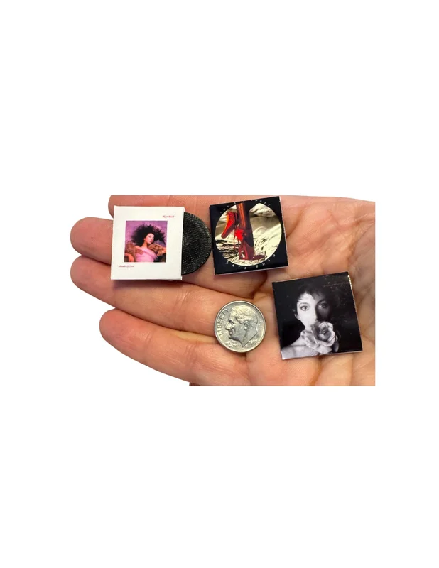 Miniature Kate Bush Vinyl Records  1:12 Scale Dollhouse Music Tiny Dcor