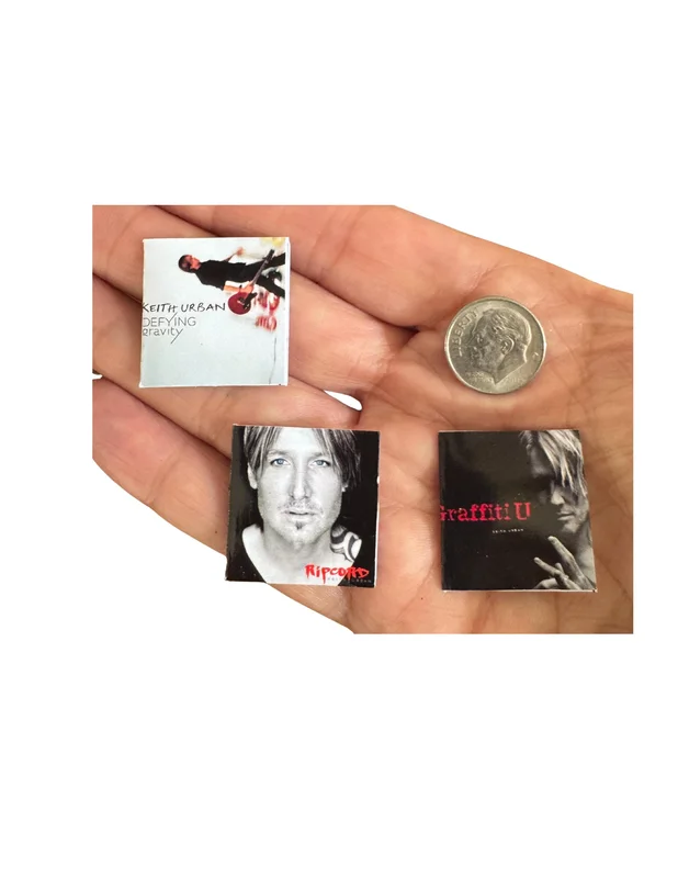 Miniature Keith Urban Vinyl Record Albums - 1:12 Scale Collectible