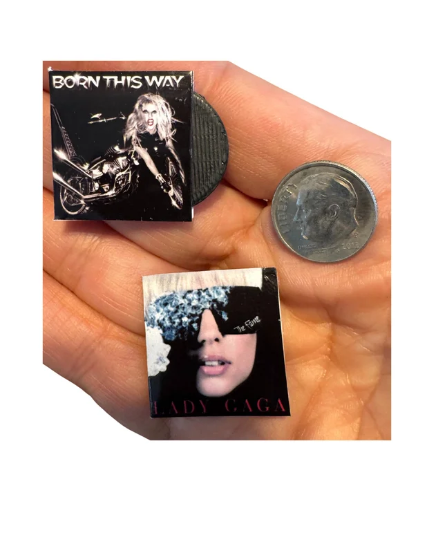 Miniature Lady Gaga Vinyl Record Albums Dollhouse Music Collectibles