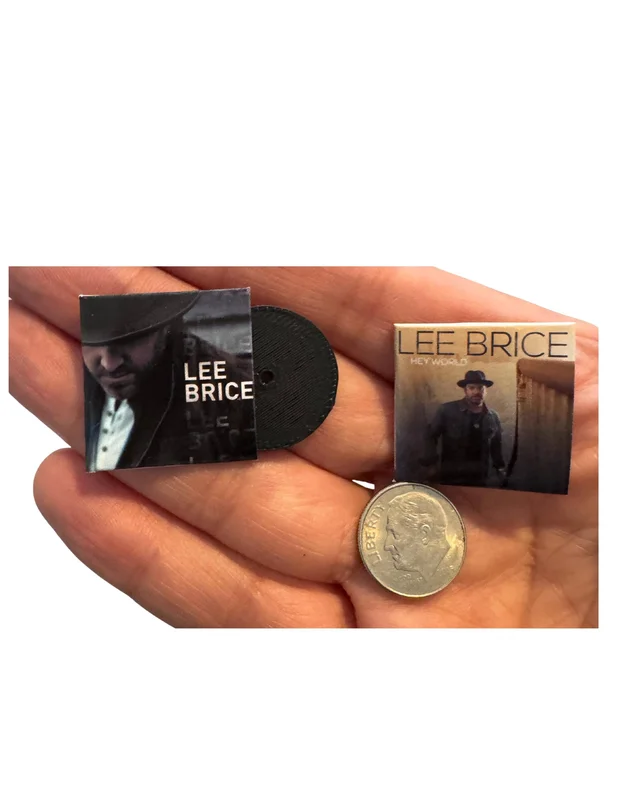 Miniature Lee Brice Vinyl Records  Dollhouse 1:12 Scale Collectible