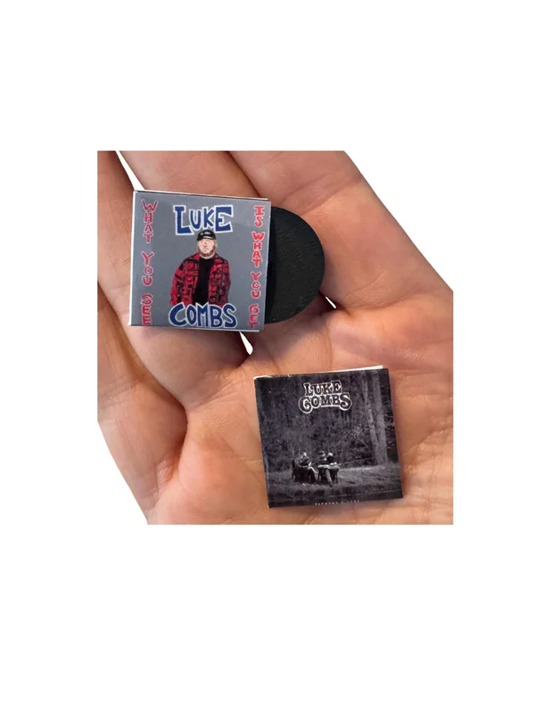 Miniature Luke Combs Vinyl Record: 3D Printed Country Music Gift
