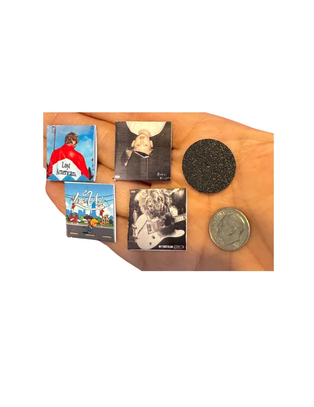 Miniature Machine Gun Kelly Vinyl Records  1:12 Scale Dollhouse Miniatures