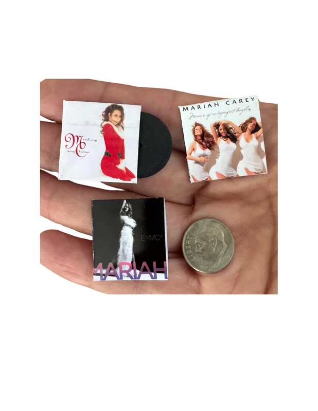 Miniature Mariah Carey Vinyl Record  1:12 Scale Dollhouse Decor
