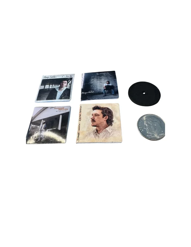 Miniature Morgan Wallen Vinyl Records Dollhouse Miniature Decor
