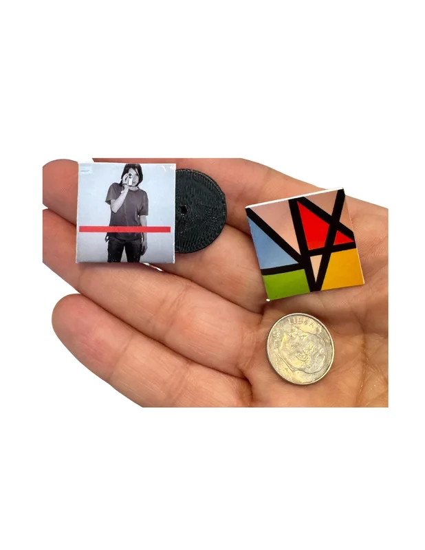 Miniature New Order Vinyl Records  1:12 Scale Dollhouse Music Decor