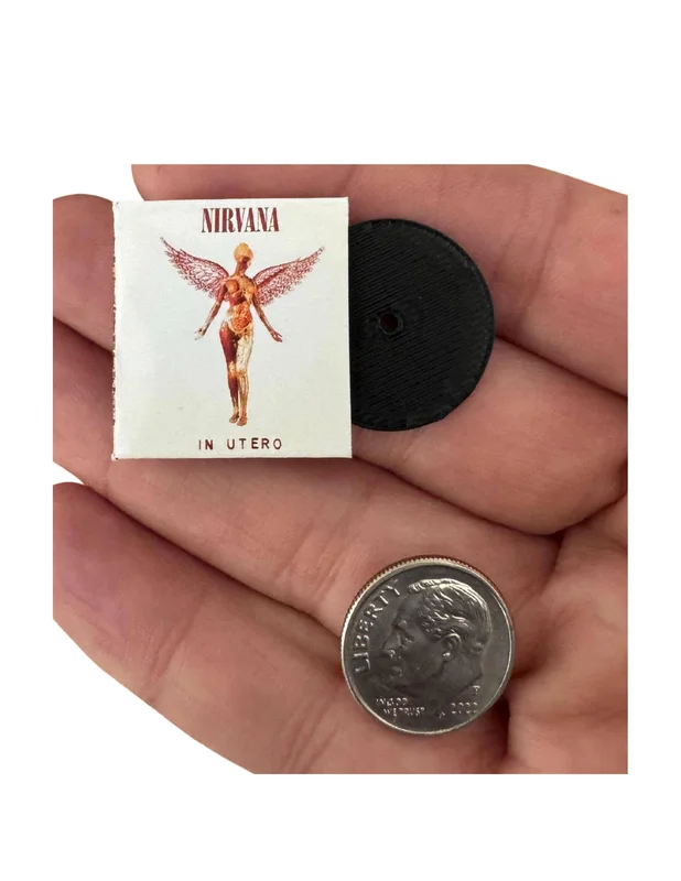 Miniature Nirvana Vinyl Records  1:12 Scale Dollhouse Music Decor