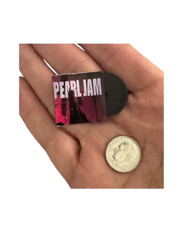 Miniature Pearl Jam Vinyl Record | 1:12 Scale Dollhouse Music Decor