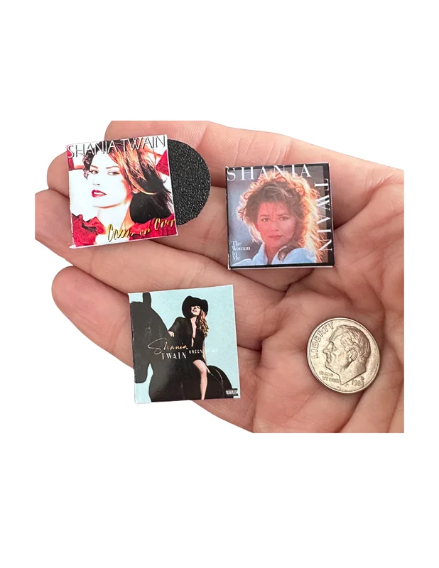 Miniature Shania Twain Vinyl Albums  1:12 Dollhouse Scale