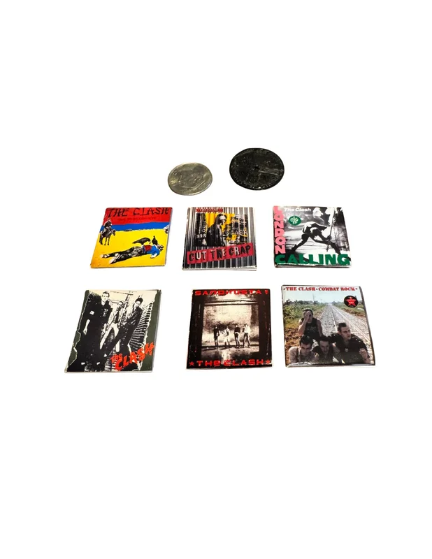 Miniature The Clash Vinyl Records  1:12 Scale | Dollhouse Punk Rock Decor