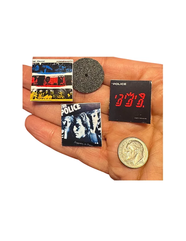 Miniature The Police Vinyl Records  1:12 Scale Dollhouse Miniatures