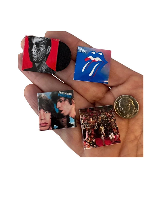 Miniature The Rolling Stones Vinyl Albums  1:12 Dollhouse Scale