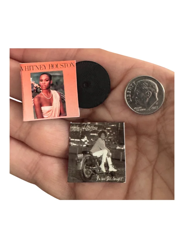 Miniature Whitney Houston Vinyl 1:12 Scale Dollhouse Mini Music Decor