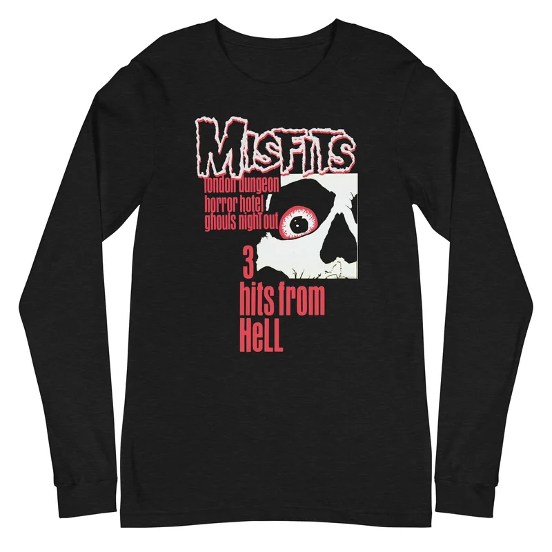 Misfits - 3 Hits From Hell Long Sleeve T-Shirt Black