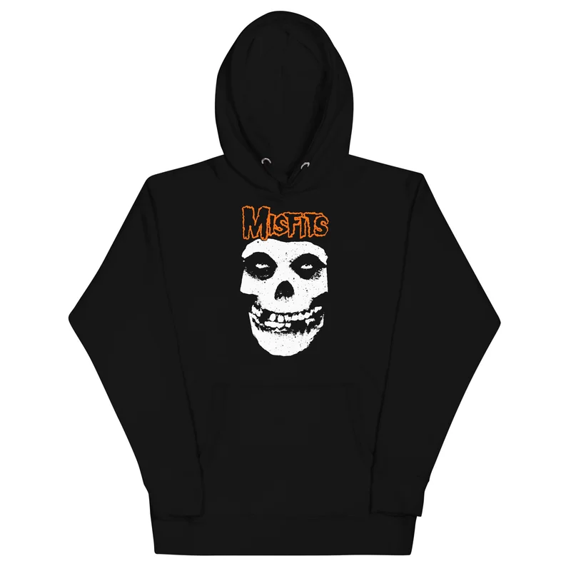 Misfits - Orange Skull Hoodie Black