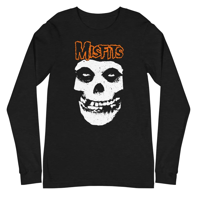 Misfits - Orange Skull Long Sleeve T-Shirt Black