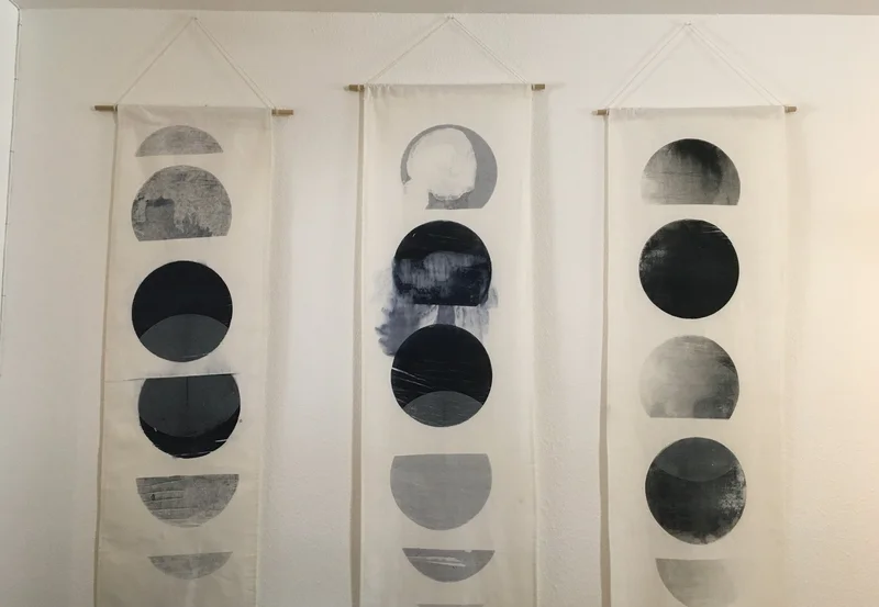 Mono Print Moon Phase Banner
