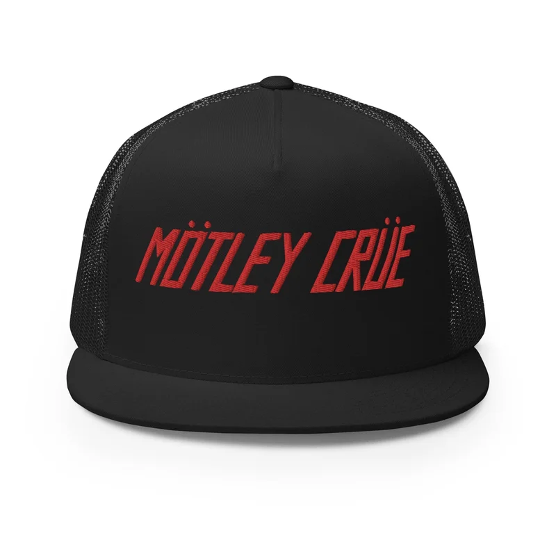 Motley Crue - Logo Flat Brim Trucker Hat Black