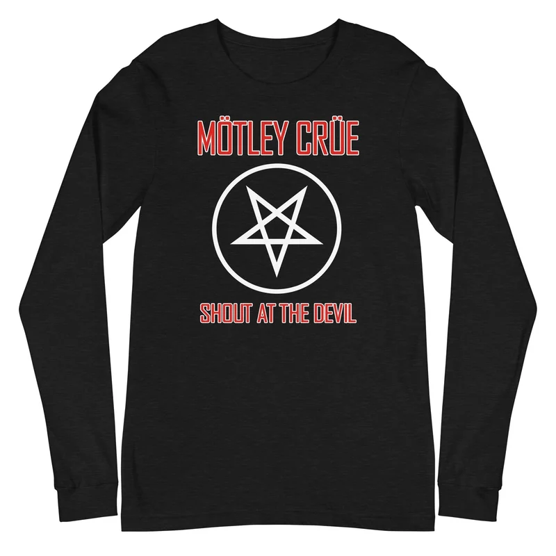 Motley Crue - Pentagram Shout Long Sleeve T-Shirt Black