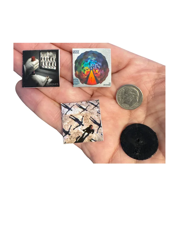 Muse Miniature Vinyl Albums  1:12 Scale Dollhouse Records  Full Set Available  Tiny Record Collection