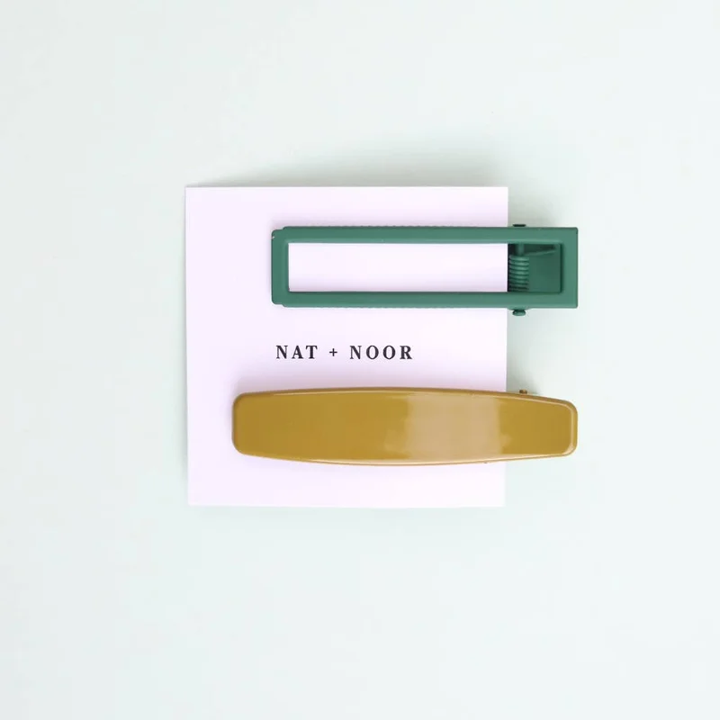 Nat + Noor - Sienna in Greens Hair Clip