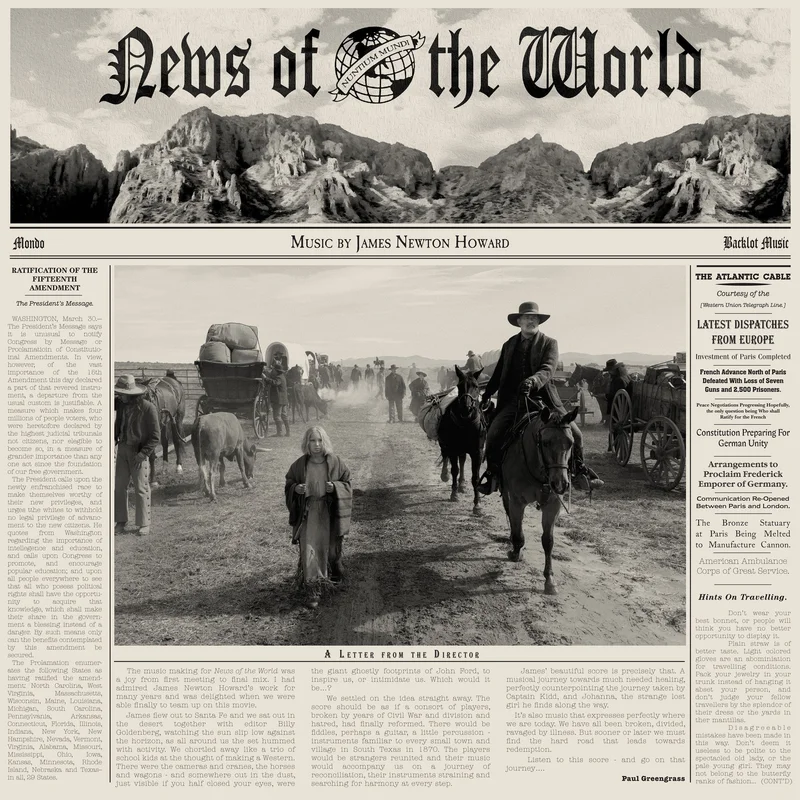 News Of The World - Original Motion Picture Soundtrack 2XLP 180 Gram Letterpressed Edition