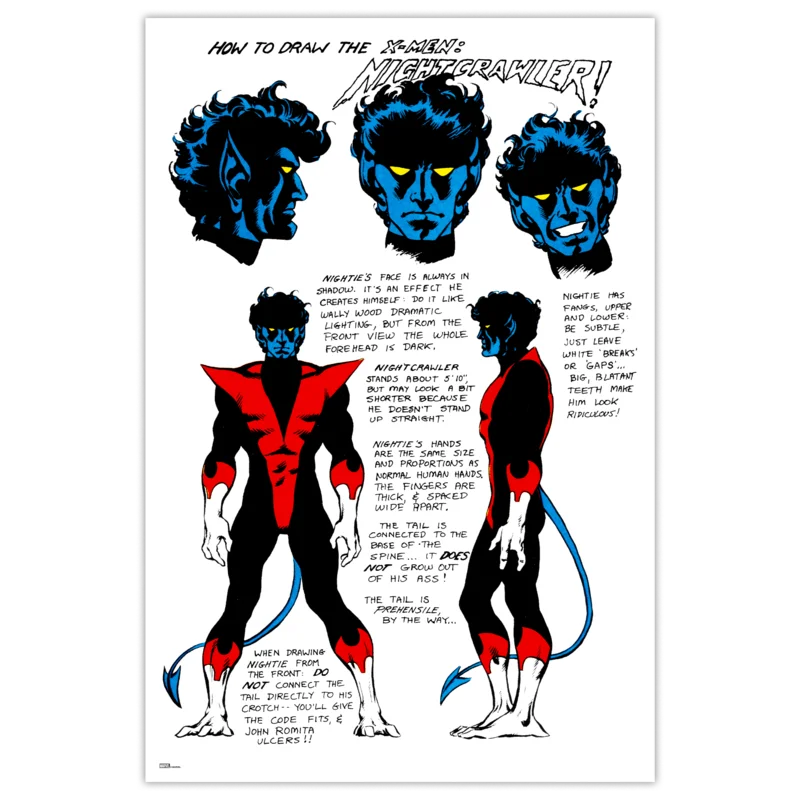 Nightcrawler Character Sheet Poster