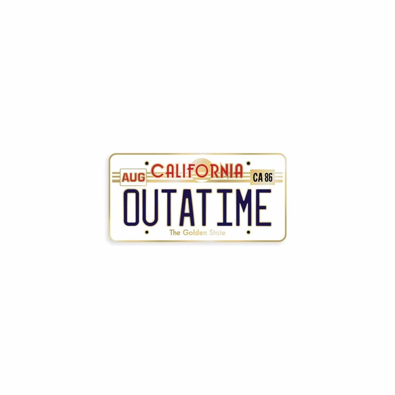 OUTATIME License Plate Enamel Pin