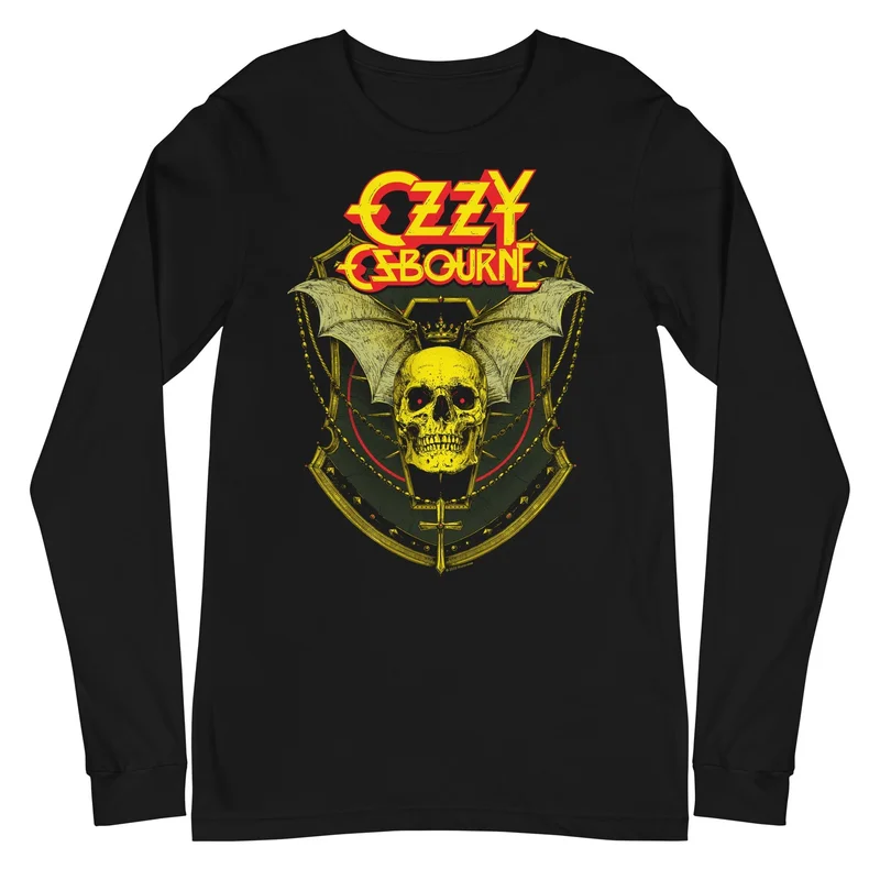 Ozzy Osbourne - Bat Skull Long Sleeve T-Shirt Black