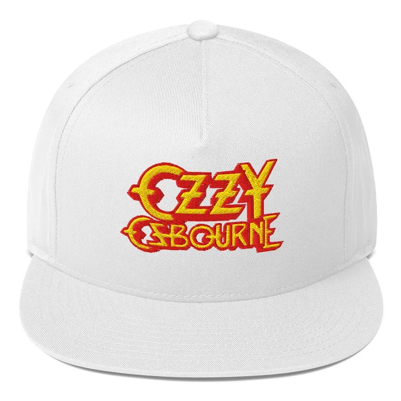 Ozzy Osbourne Embroidered Snapback Hat White