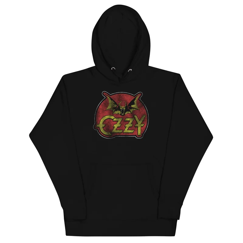 Ozzy Osbourne - Flaming Bat Hoodie Black