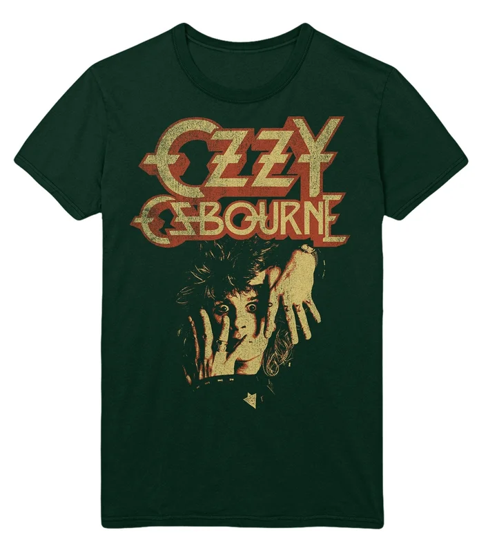 Ozzy Osbourne - Late 80s Vintage Ozzy Jumbo Print T-Shirt Green