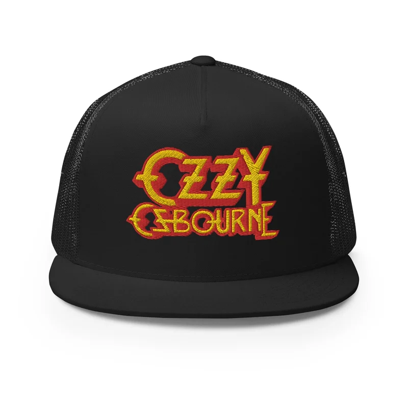 Ozzy Osbourne - Logo Flat Brim Trucker Hat Black