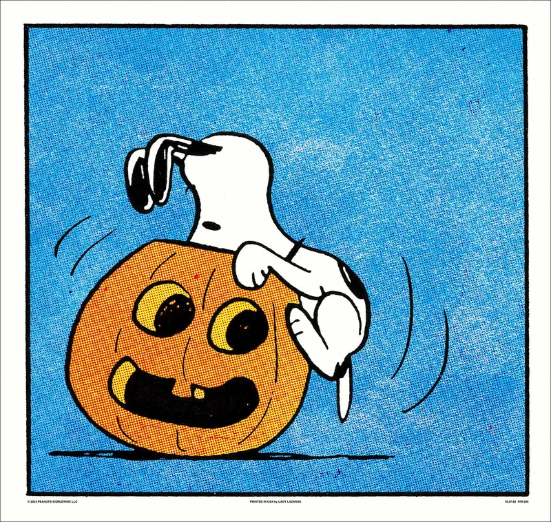 Peanuts Snoopy and Jack-o'Lantern Poster