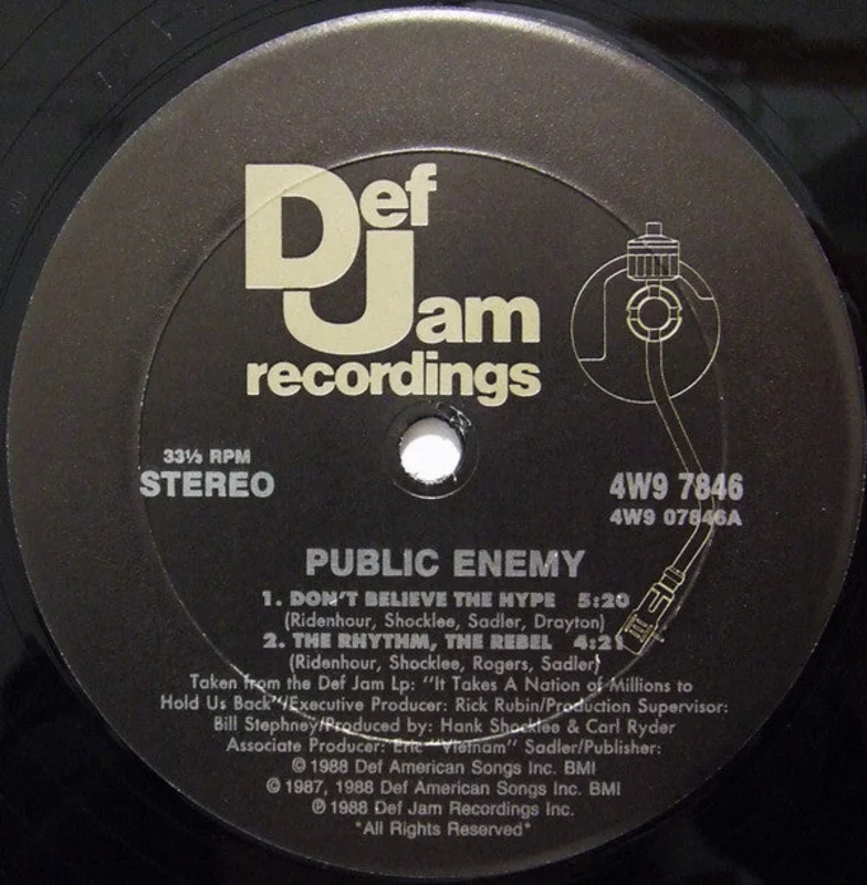 Public Enemy-Don't Believe The Hype 12" Single