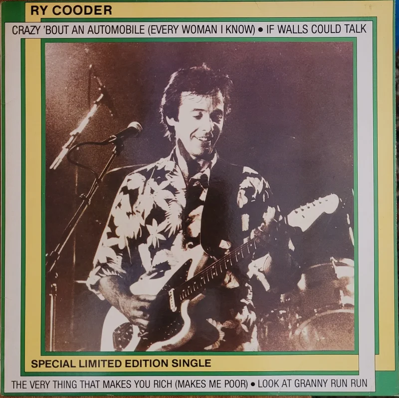 Ry Cooder Crazy 'Bout An Automobile (Every Woman I Know) 12" Single