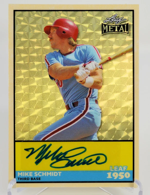Schmidt, Mike - Signed 1/1 Leaf Metal