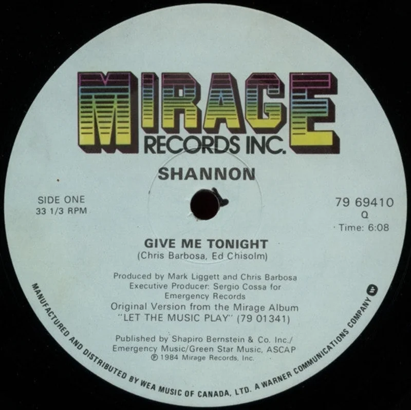 Shannon-Give Me Tonight 12" Single