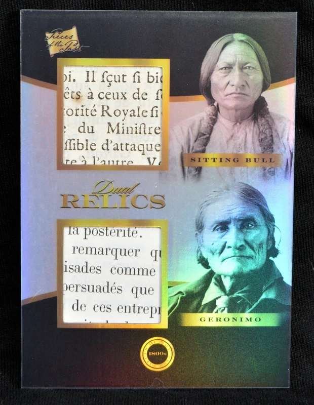 Sitting Bull / Geronimo - Double Relic, Keepsake Pieces of the Past 1800s