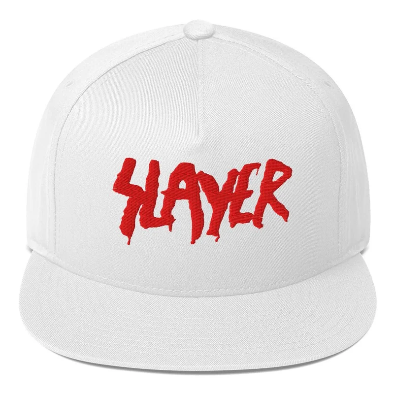Slayer Embroidered Logo Snapback Hat White