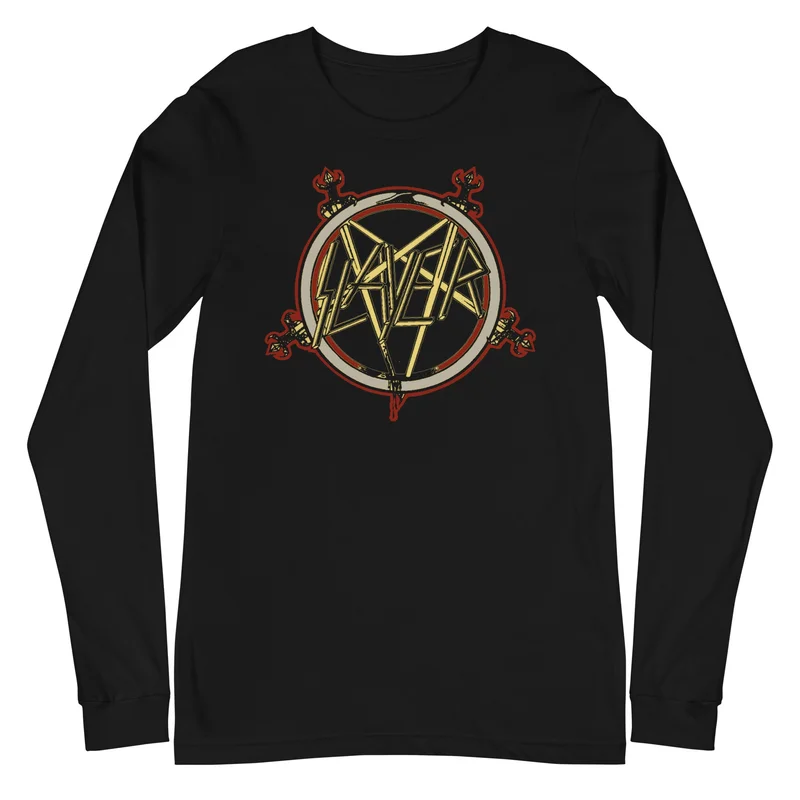 Slayer - Pentagram Logo Long Sleeve T-Shirt Black